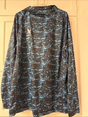 Bauer FLC  Warmth Long Sleeves Tech Tee Men's Digital Camo Hoodie -Black & Blue